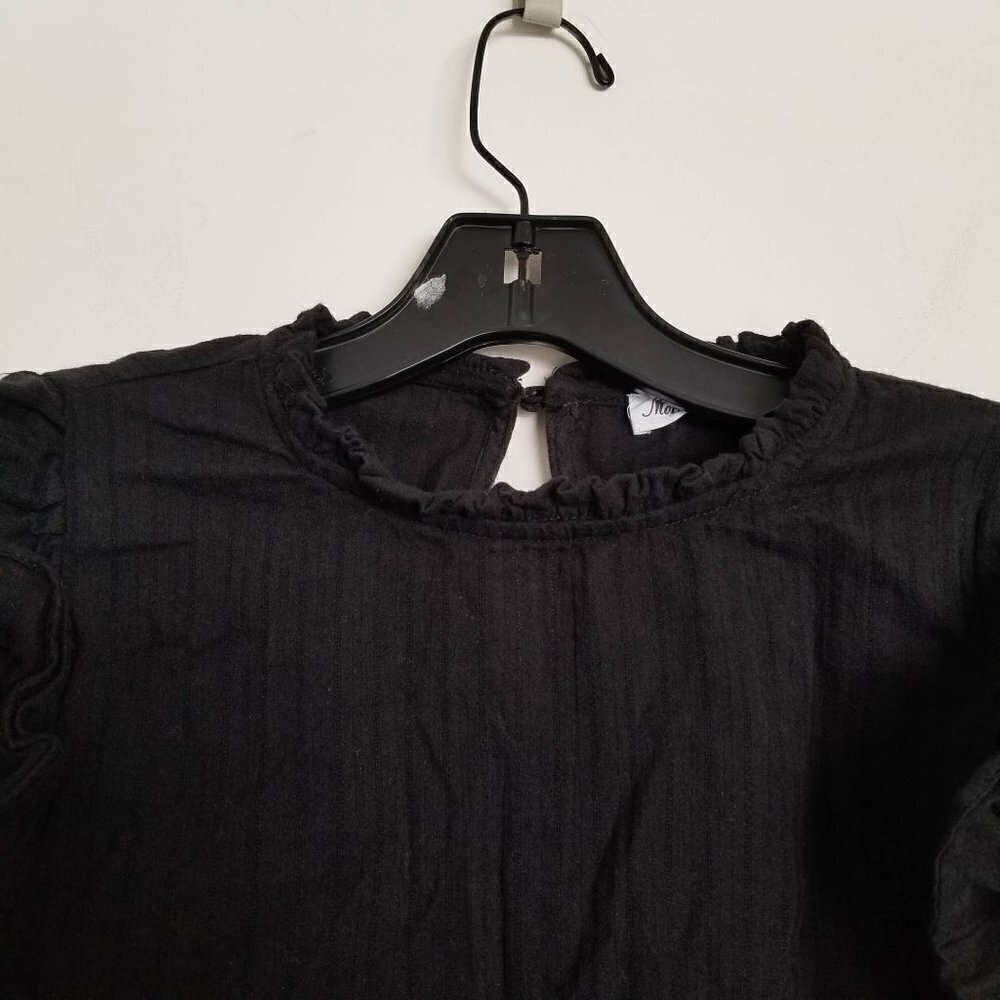 Morgan Claire Ruffle Long Sleeve Key Hole Back Top - Picture 4 of 9